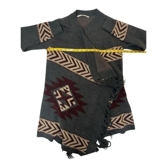 Bluenotes Shawl Aztec Fringe Western Sweater Size S Women - Picture 5 of 9